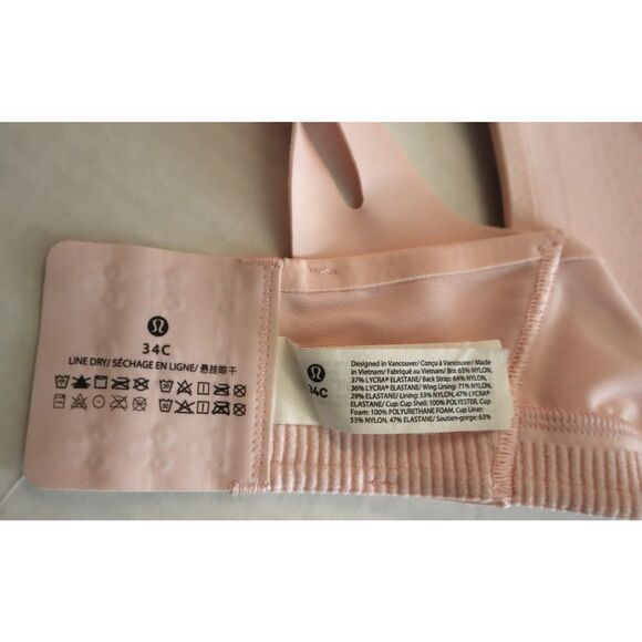 Lululemon W2CS1S Sz 34C Light Pink AirSupport Bra *High Support, C–DDD Cups - Picture 6 of 11